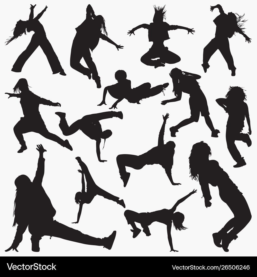 Street Dance Silhouettes Vector Image