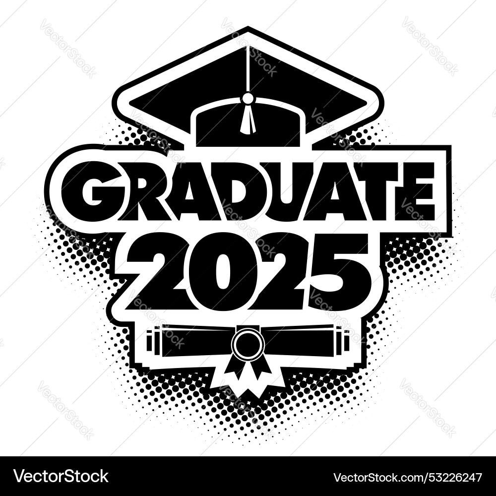 Class of 2025 Graduation Logo Vector Image