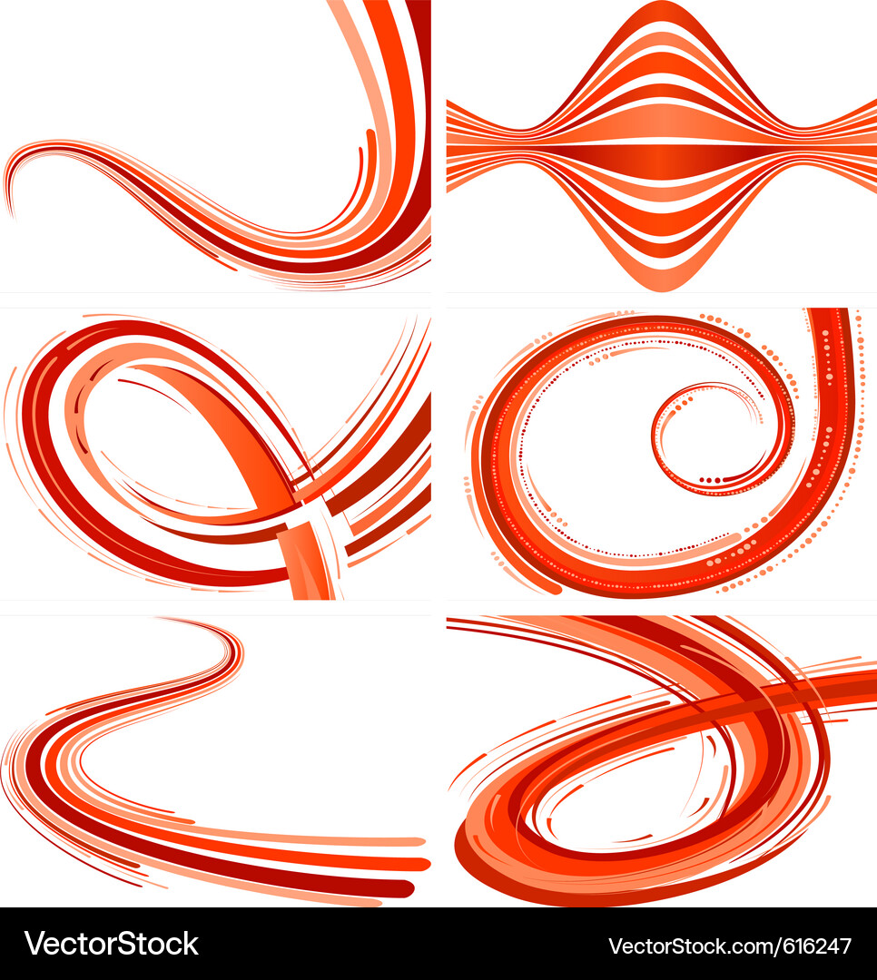 Dynamic Curved Elements Vector Image
