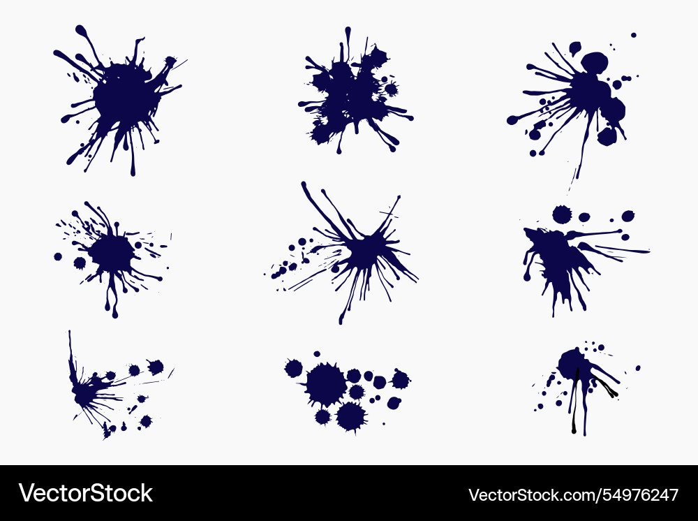 Flat design ink splash elements Vector Image