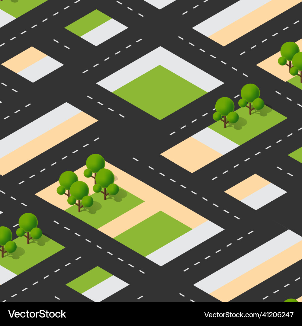 Isometric 3d block module of the district part vector image