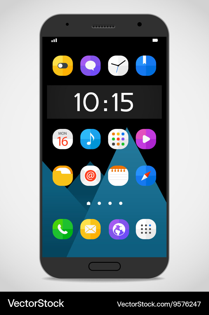 Modern smartphone template with different color vector image