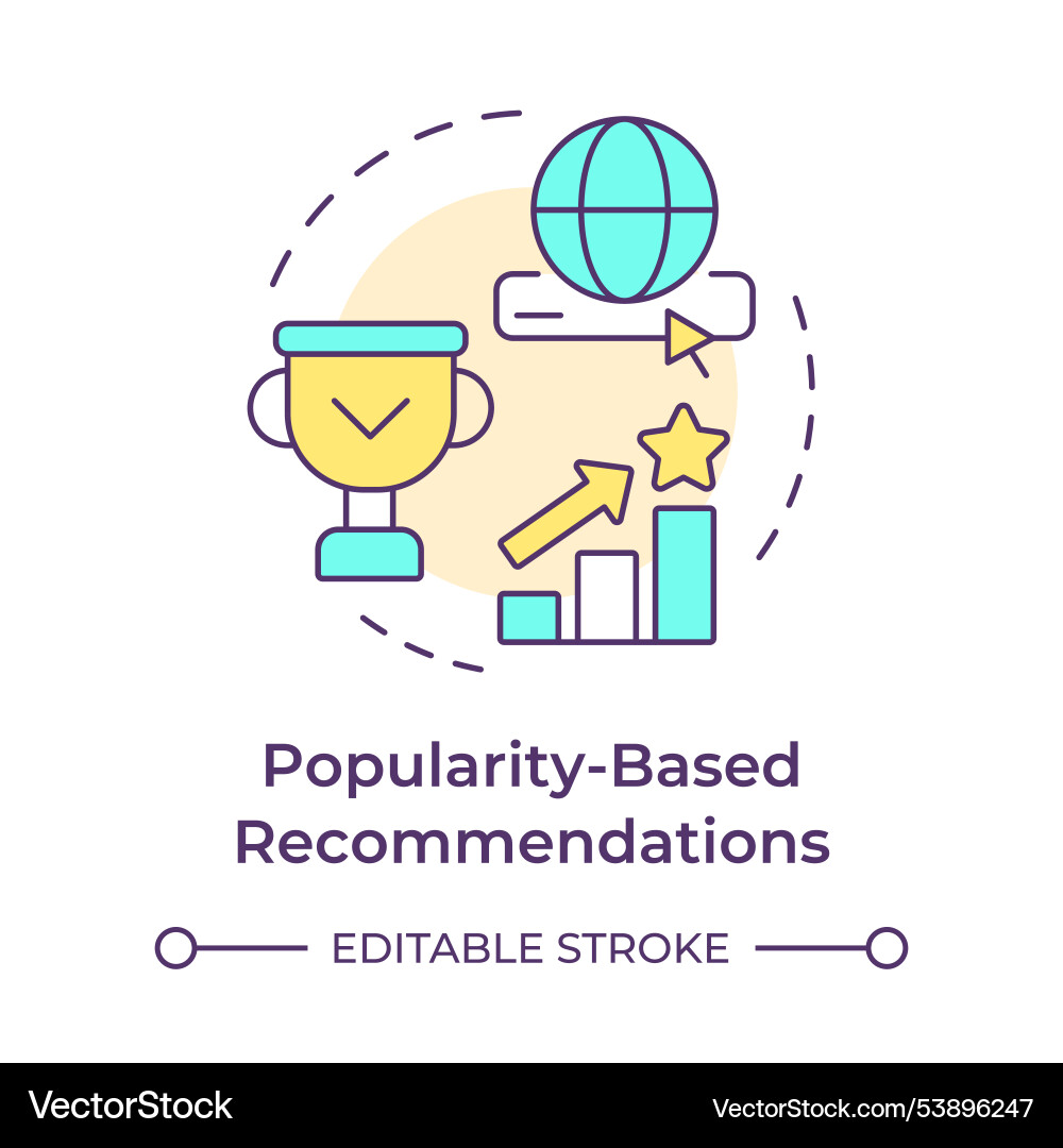 Popularity-based recommendations multi color Popularity-based recommendations multi color Vector Image