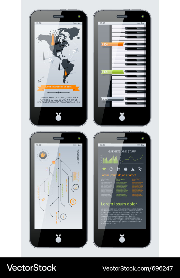 Smartphone Data & Analytics Icons vector image