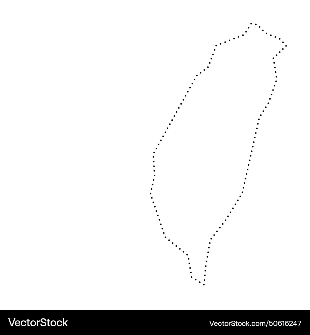 Taiwan dotted outline map Royalty Free Vector Image