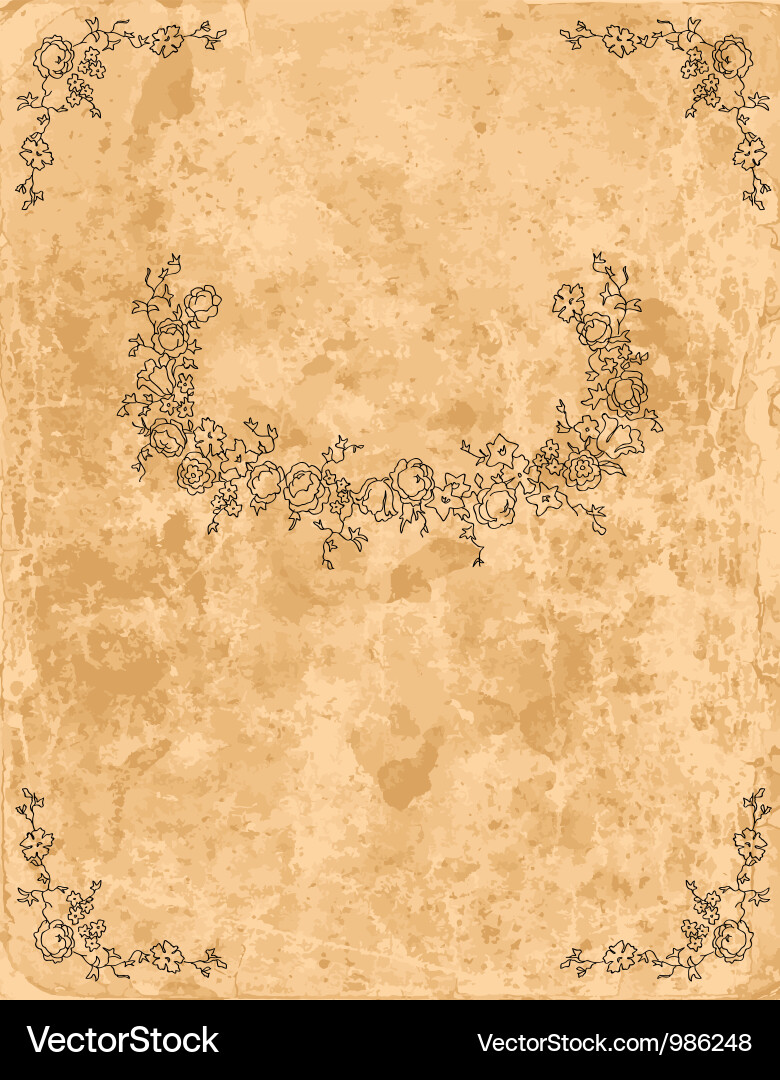Antique Floral Papierbogen Vektorbild