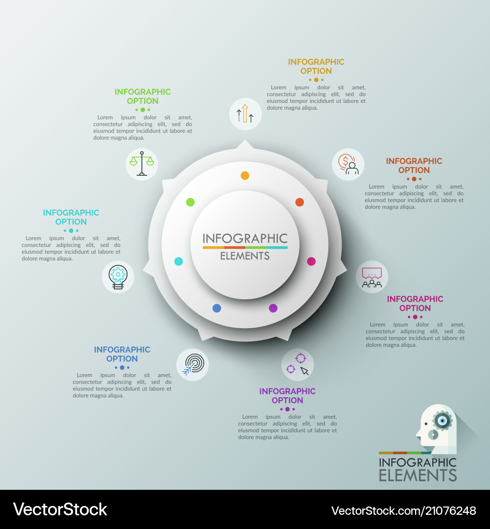 Circular Chart with Arrows & Icons vector image