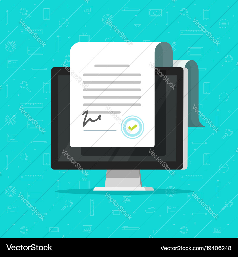 Digital Documents & Contracts vector image