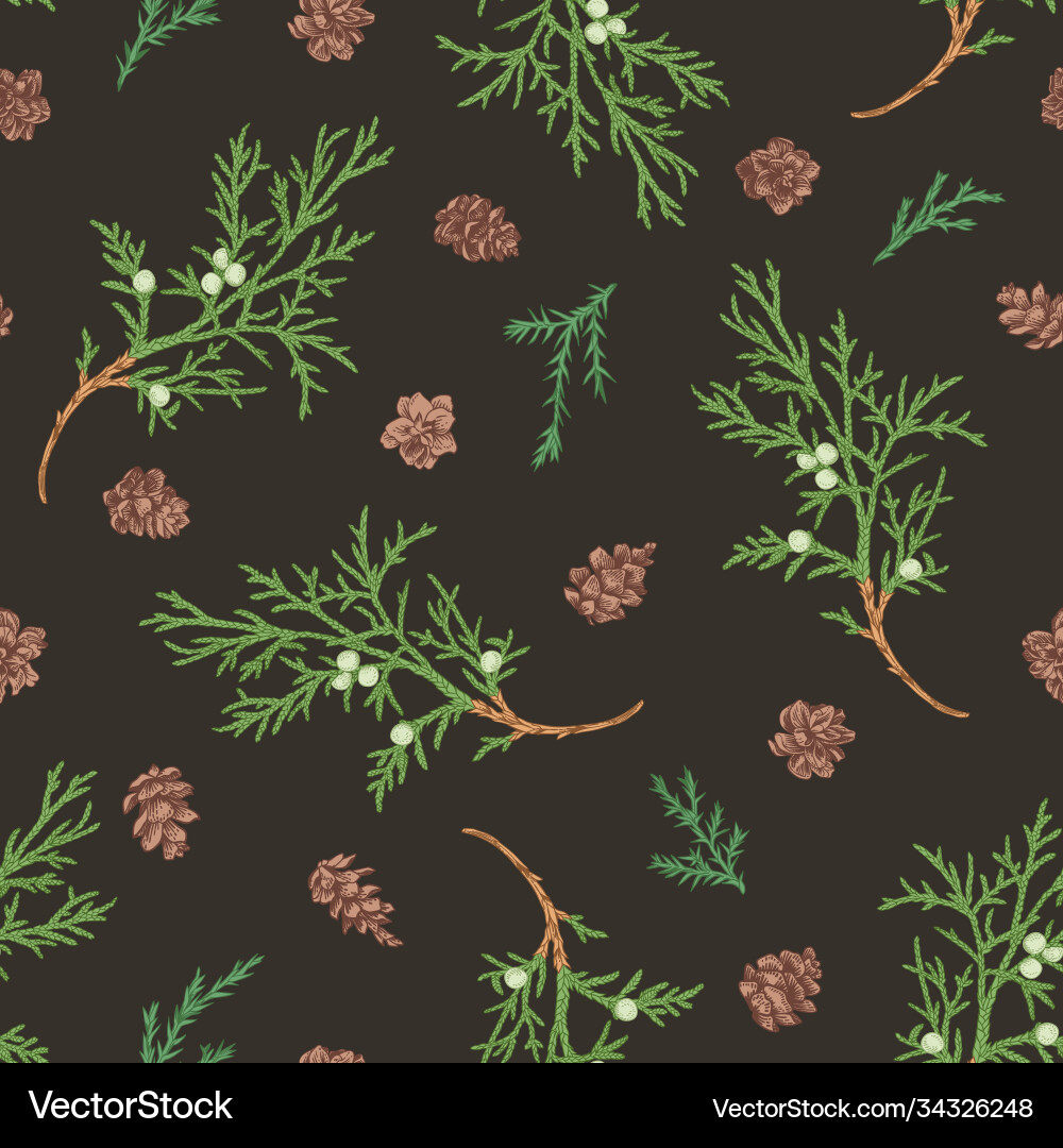 Forest botanical seamless pattern Forest botanical seamless pattern vector image