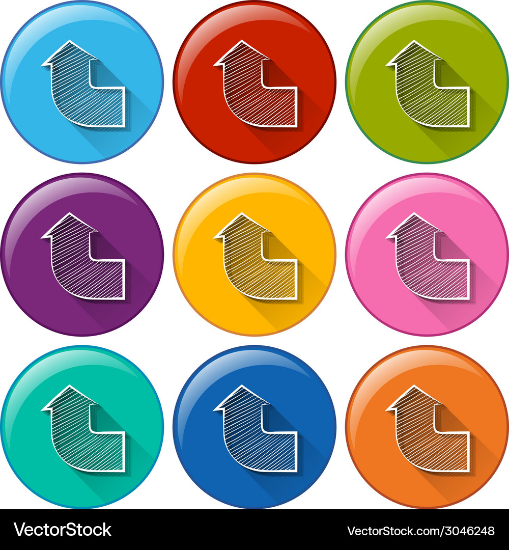 Rounded icons with arrows Vector Image