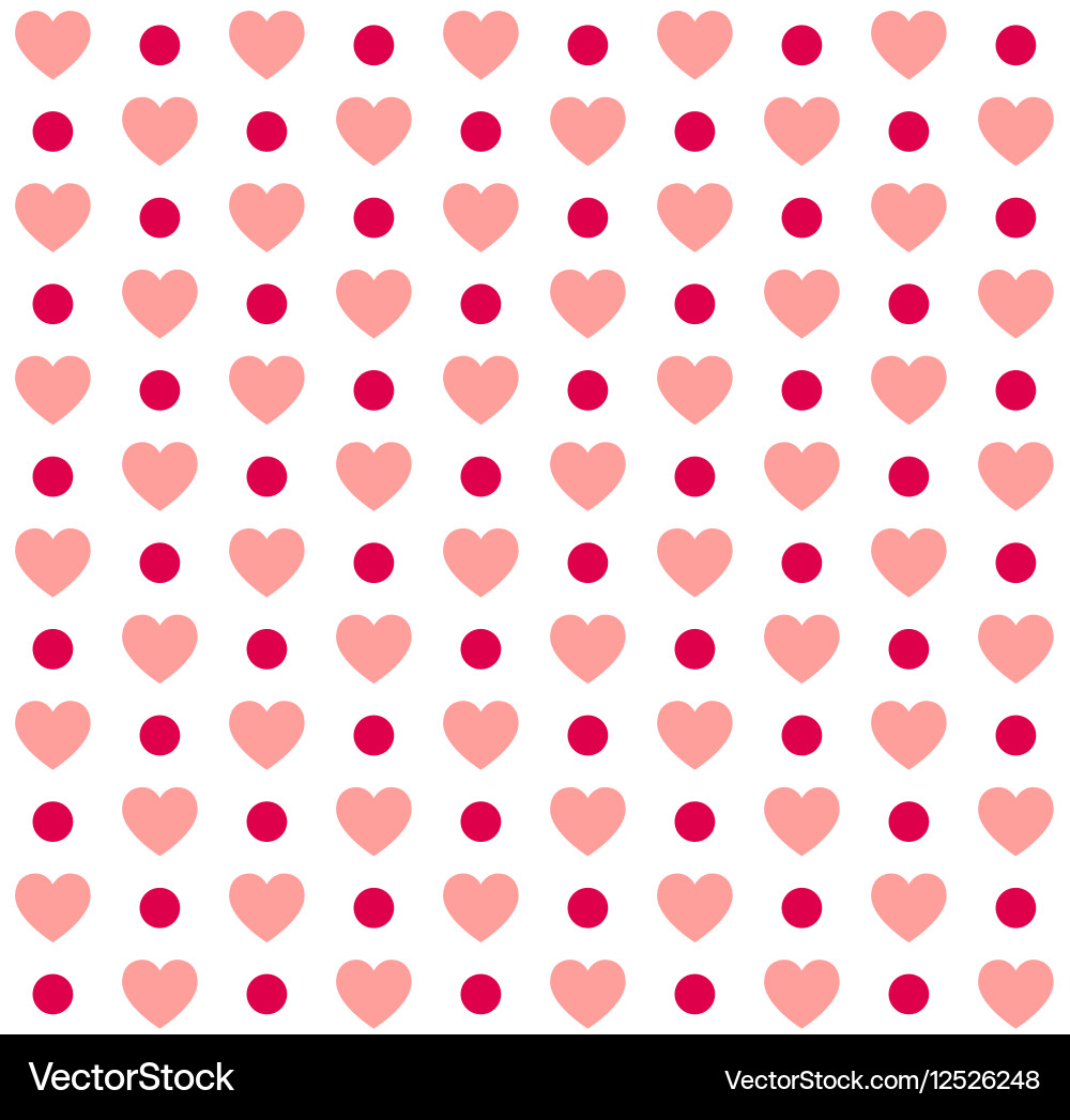 Seamless valentines day polka dot red pattern vector image