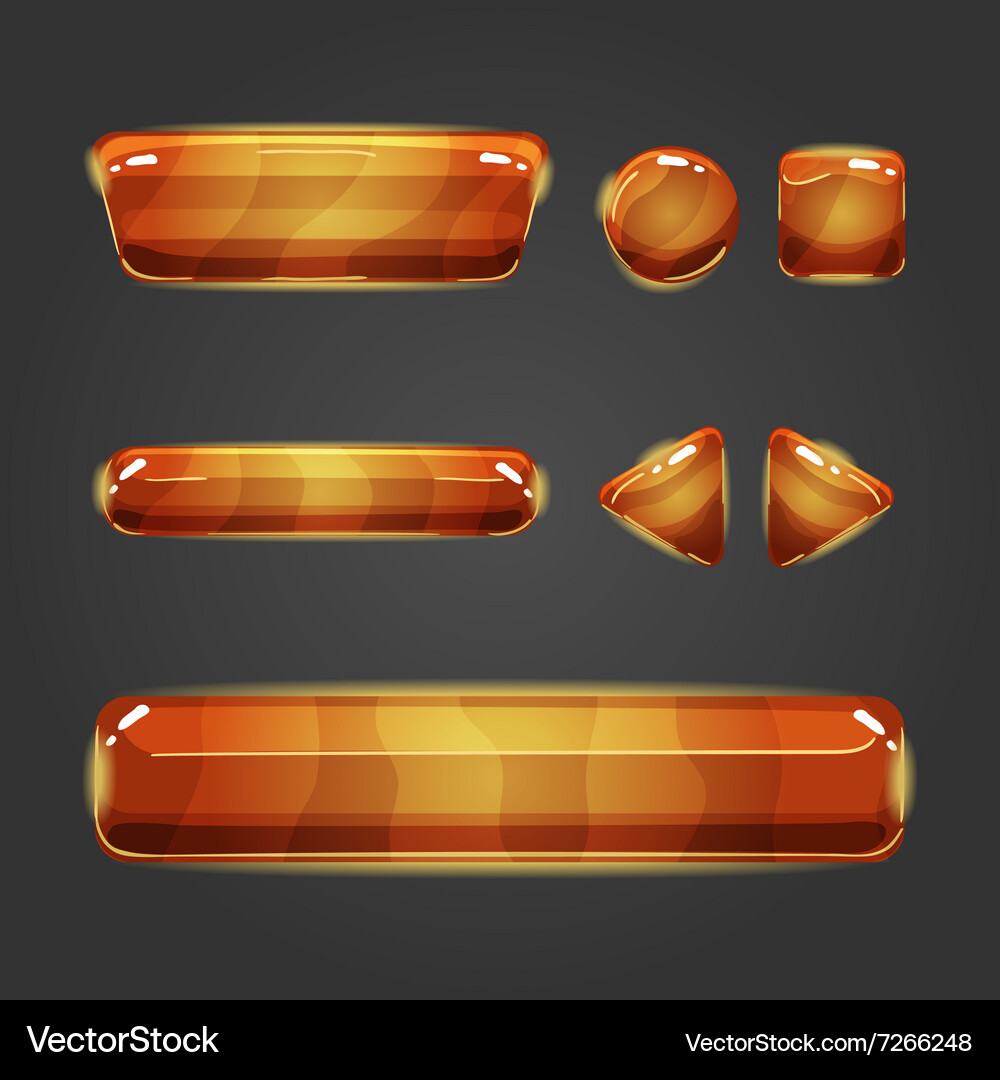 Set of button for game design - 7 Vector Image