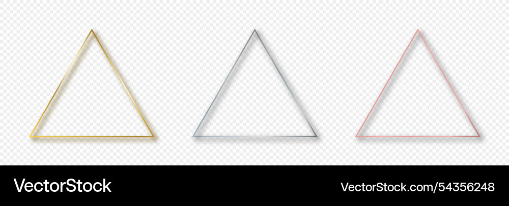 Set of three triangle frame Set of three triangle frame vector image