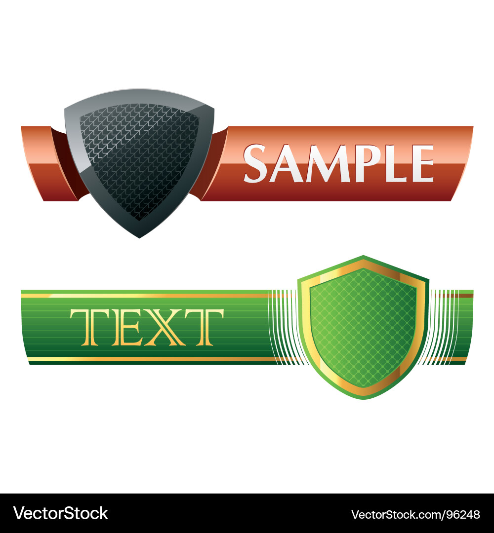 Shield Elements Collection Vector Image