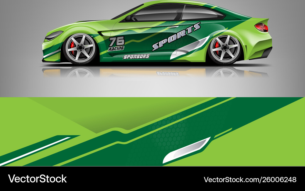 Sport car racing wrap design vector image