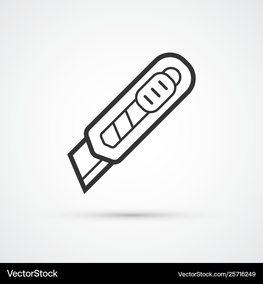 Cutter knife trendy line icon eps10 Cutter knife trendy line icon eps10 vector image