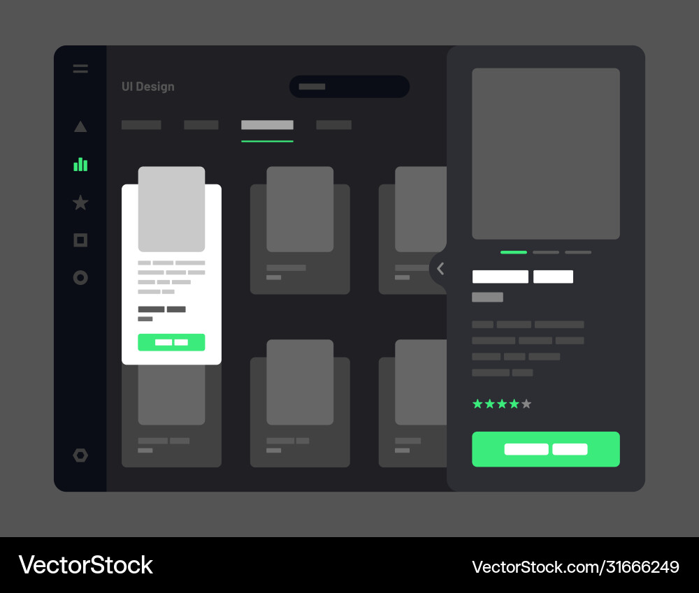 Dashboard Wireframes UI Kit Vector Image