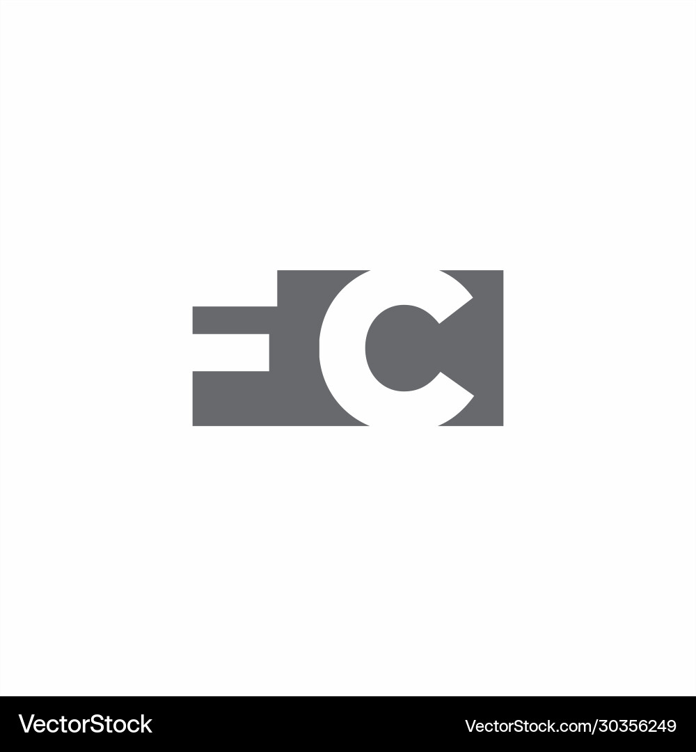 Fc logo monogram with negative space style design Vector Image