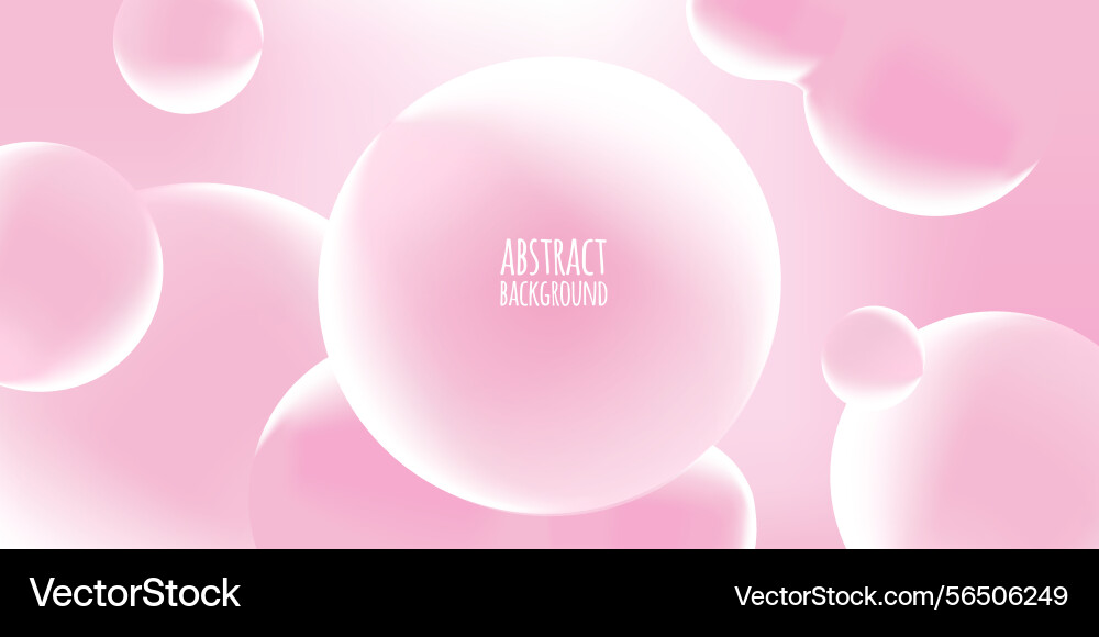 Gradient background with pink round shapes 3d Gradient background with pink round shapes 3d vector image