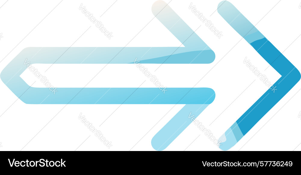 Gradient blue double arrow for forward progress vector image