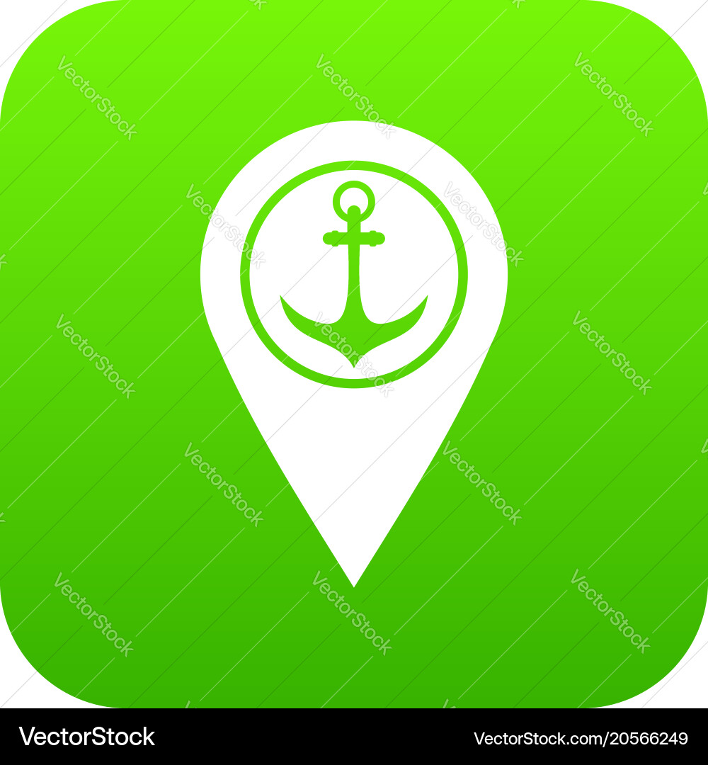 Map pointer with symbol anchor and sea port icon vector image