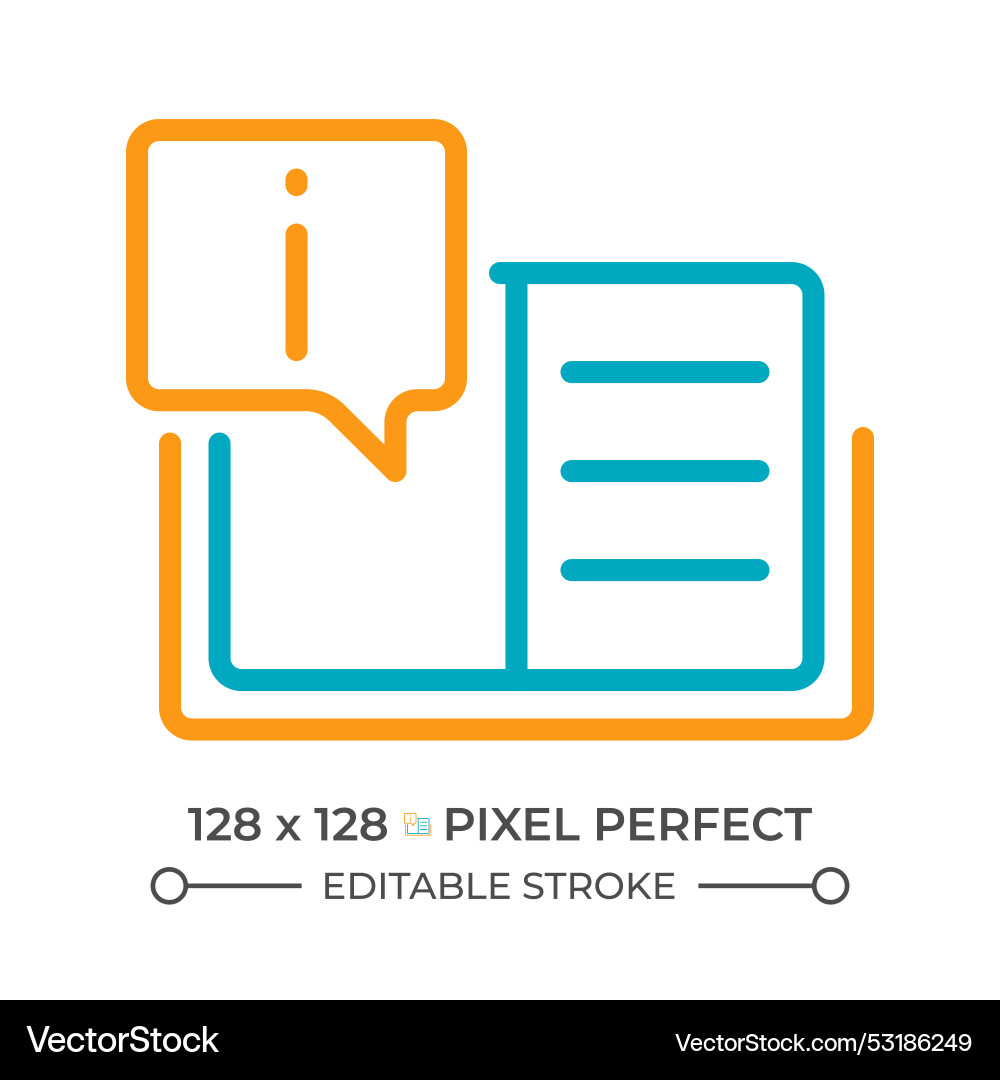 Text information two color line icon Text information two color line icon vector image