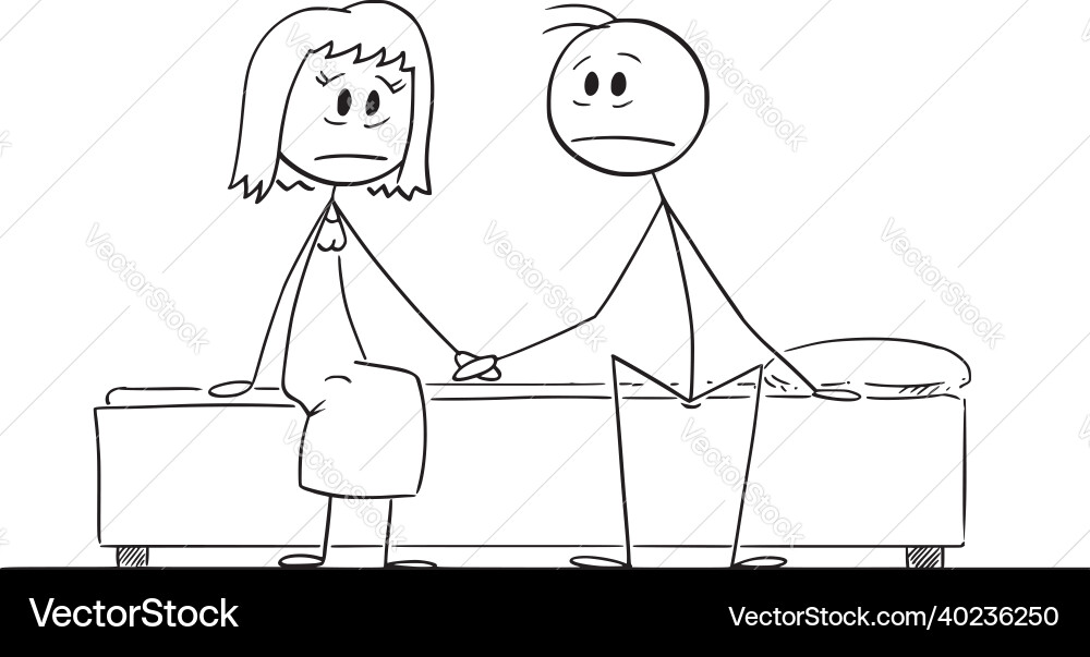 Frustrated Couple - Trauer und Konflikt Vektorbild