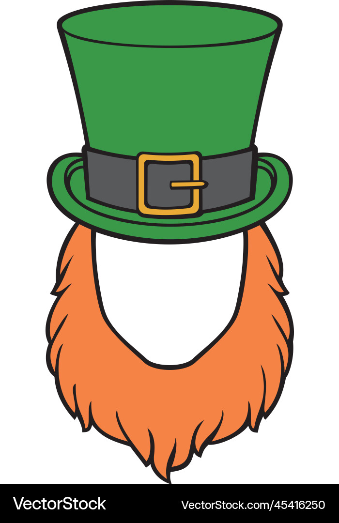 Leprechaun with beard and top hat vector image