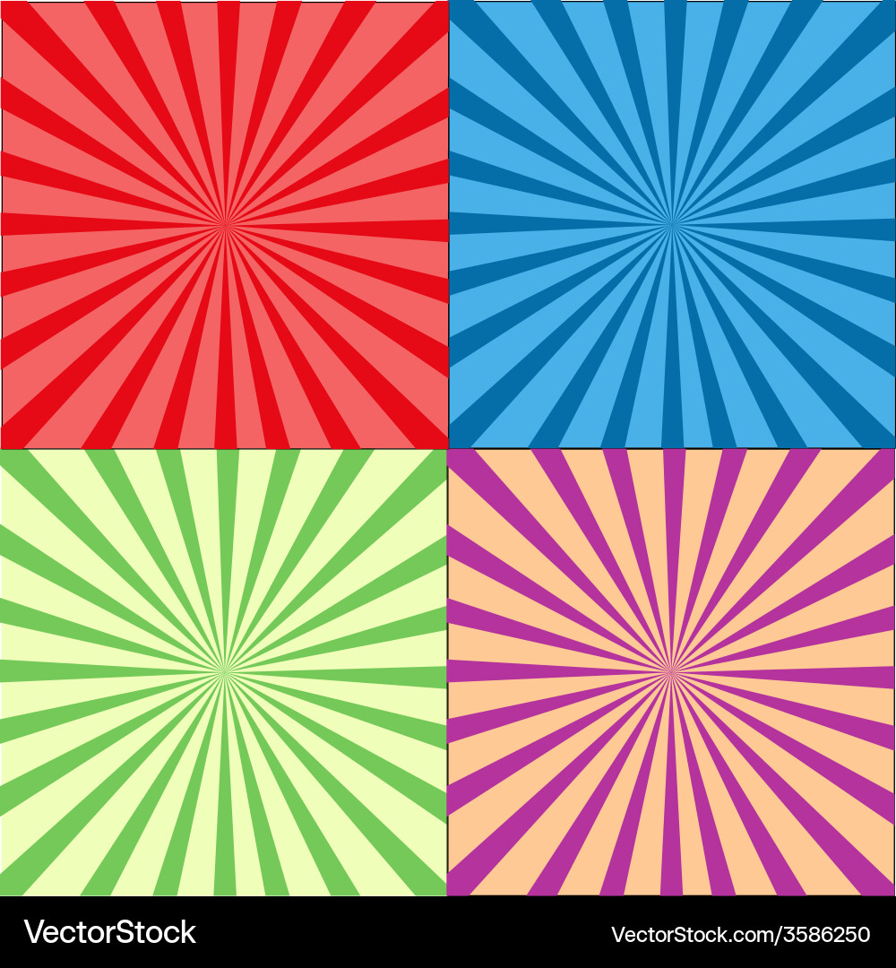 Retro rays background set Retro rays background set vector image