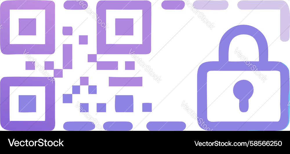 Secure QR Code with Lock Vector Image