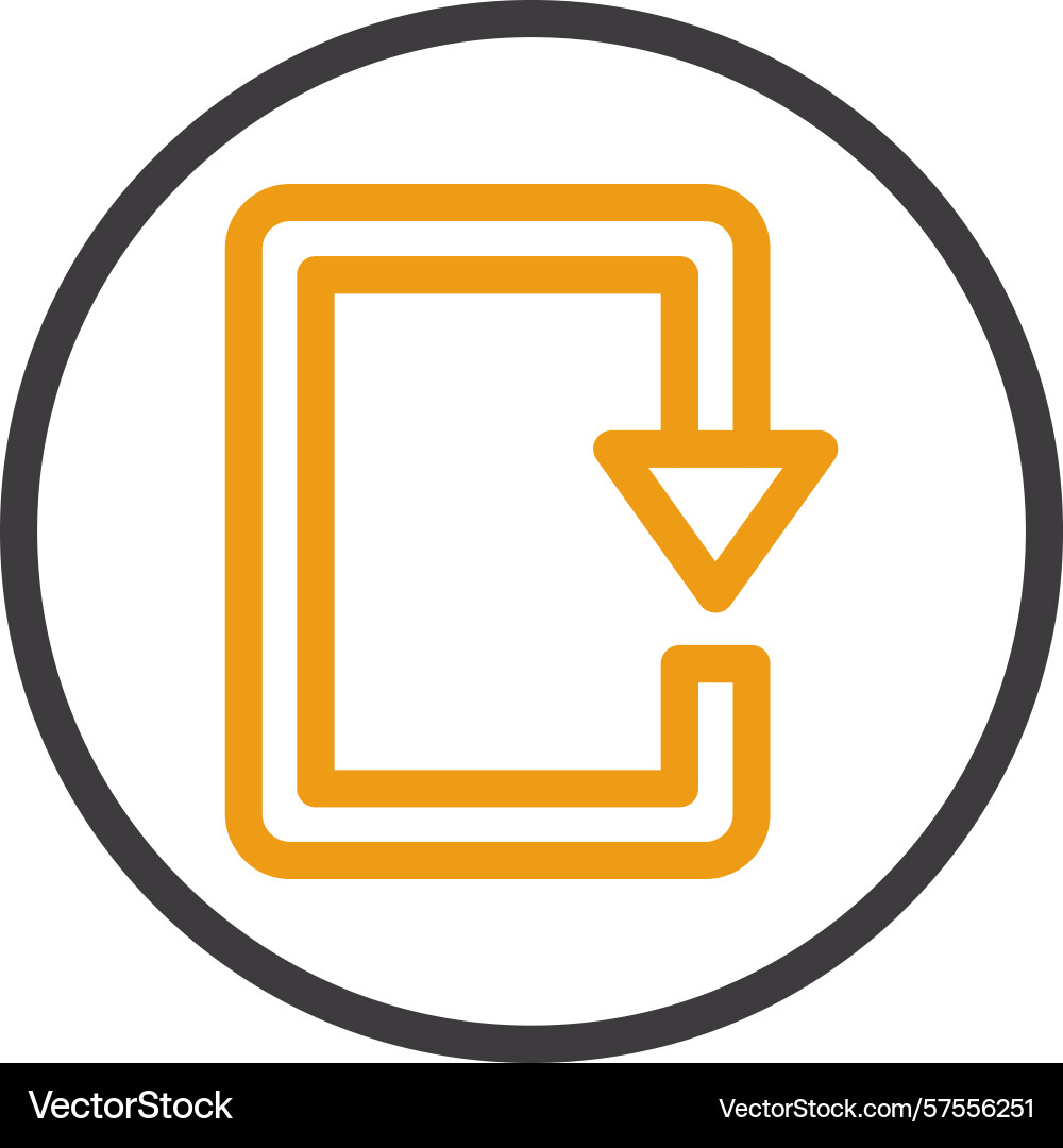 Arrow loop down two color icon Vector Image