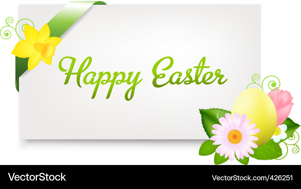 Blank gift tag with egg vector image