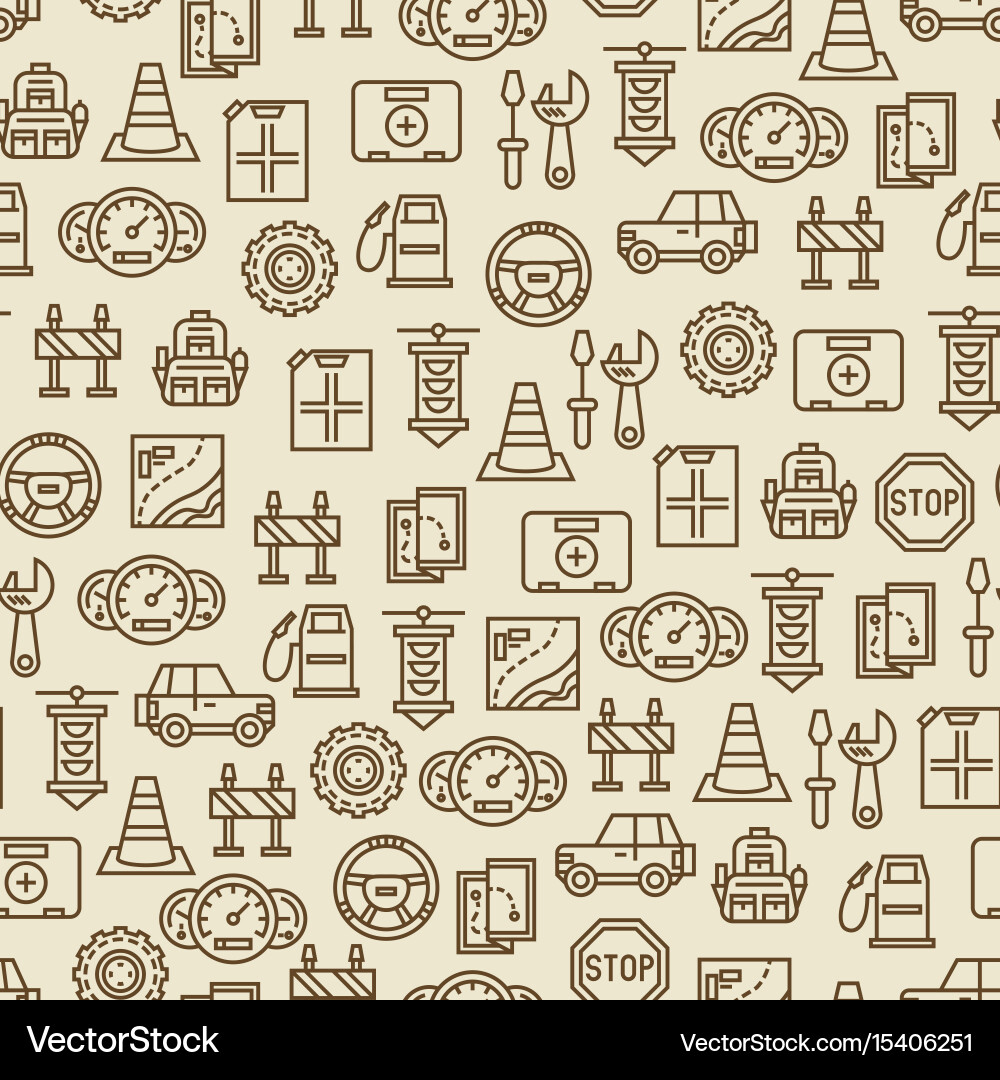 Car travel seamless pattern - background Vector Image