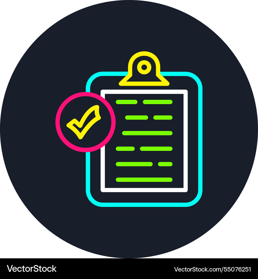 Clipboard line multi color icon Vector Image