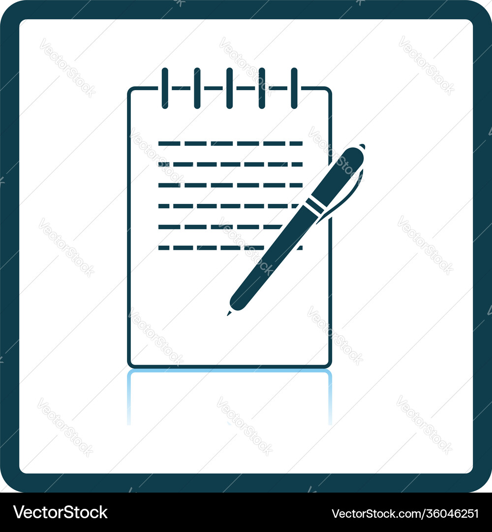 Notebook with pen icon Notebook with pen icon vector image