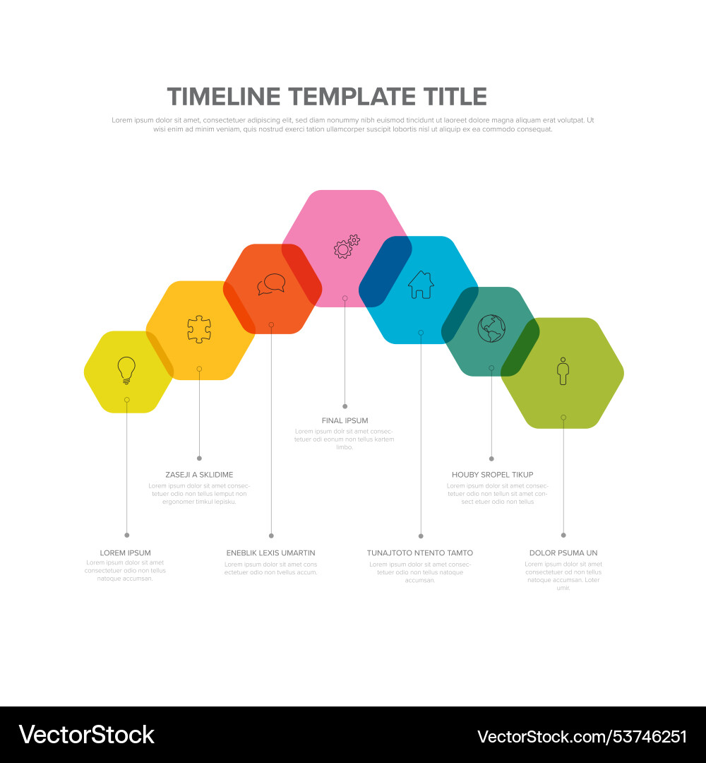 Simple overlay timeline graph template Simple overlay timeline graph template vector image