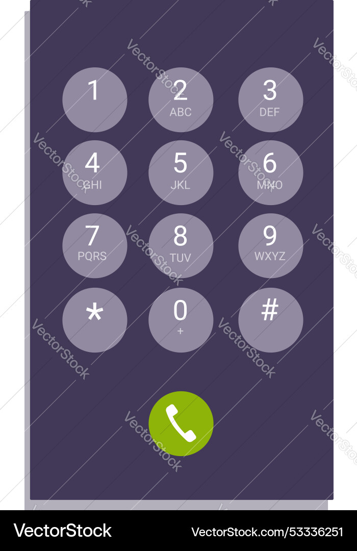 Smartphone showing keypad for making phone calls Smartphone showing keypad for making phone calls vector image