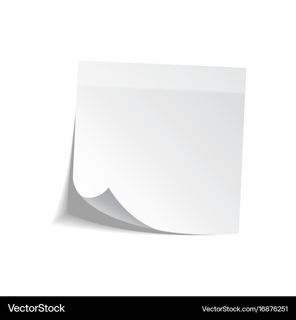 Sticky note with shadow isolated on transparent vector image