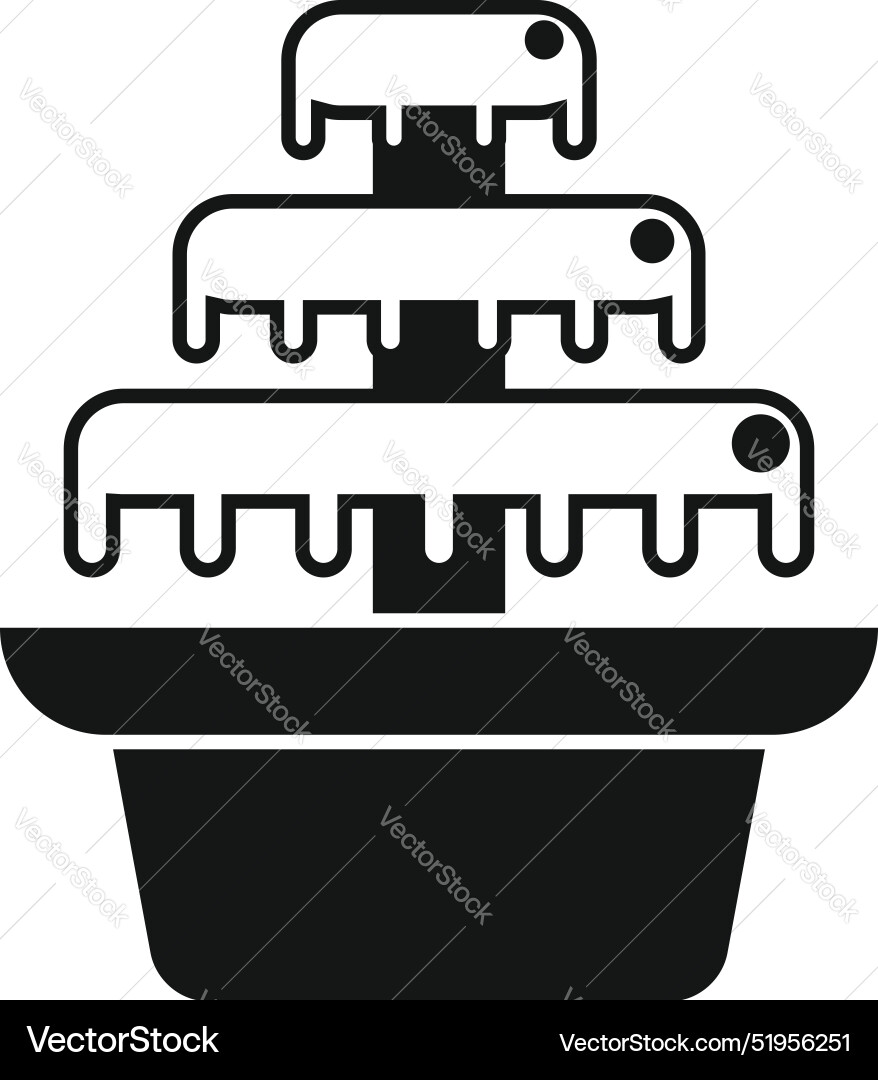 Water feature cascading down levels into basin Vector Image