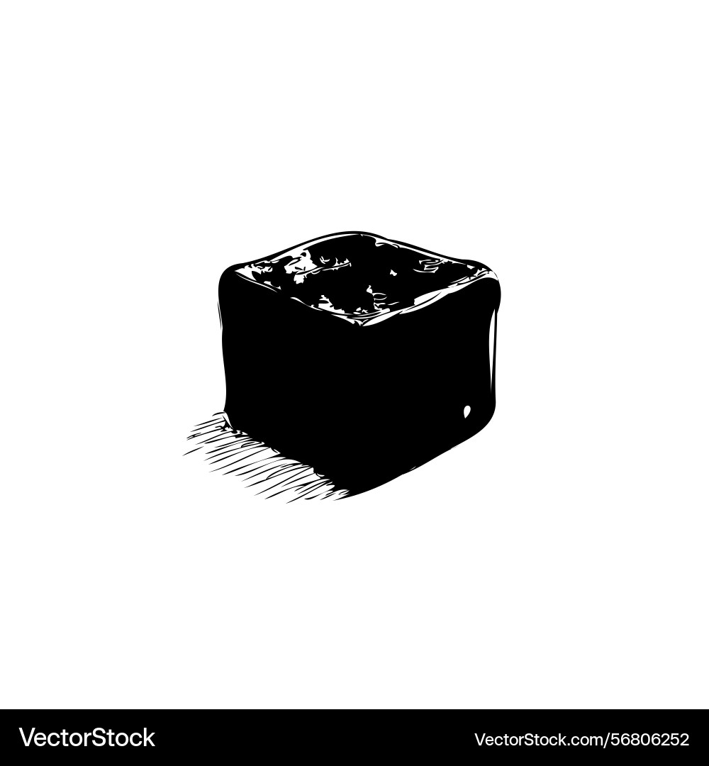 Abstract monochrome rendering of a dark cube vector image