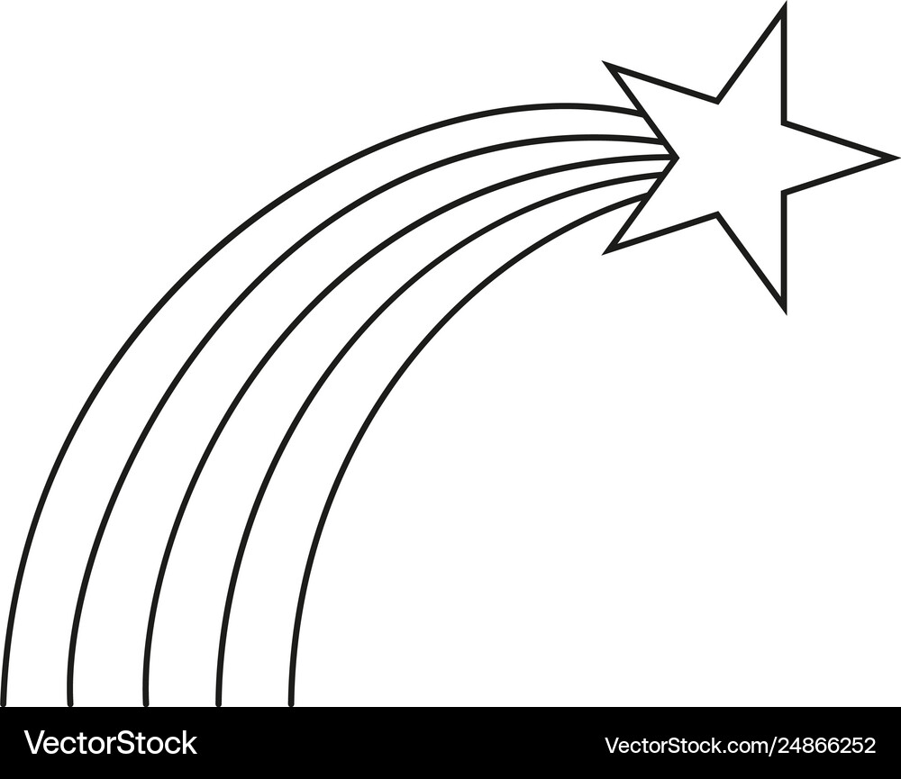 Black and White Shooting Star – Lizenzfreie Vektorgrafik | VectorStock, image size:1000x865