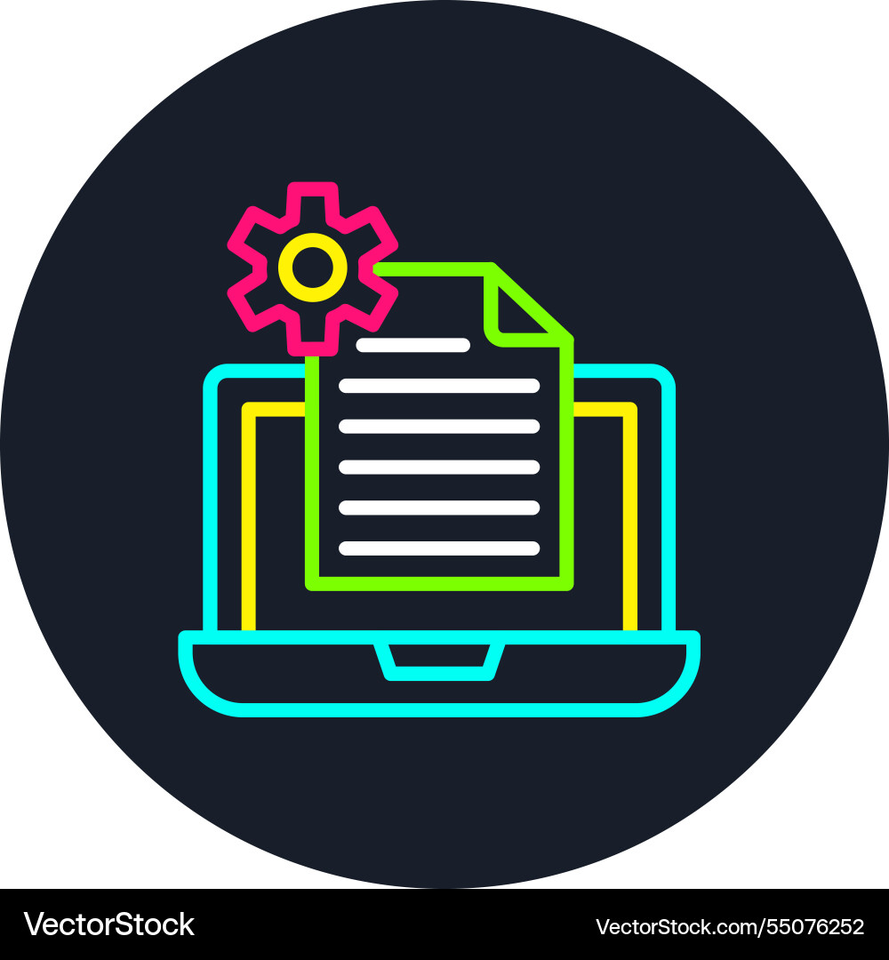 Content management system line multi color icon Vector Image