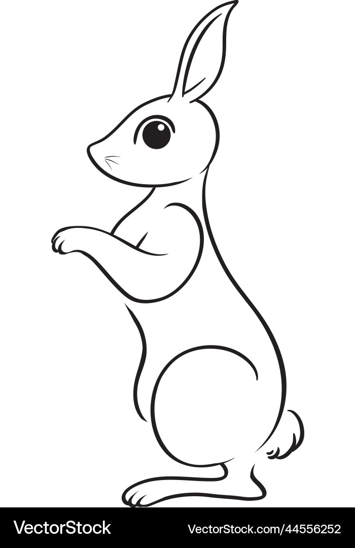 Doodle rabbit cartoon character Royalty Free Vector Image