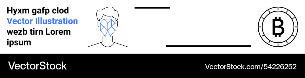 Facial recognition with blockchain integration Facial recognition with blockchain integration vector image