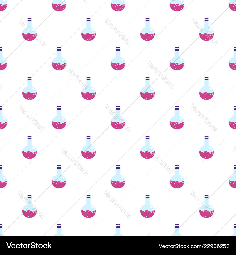 Lab pink flask pattern seamless Lab pink flask pattern seamless vector image
