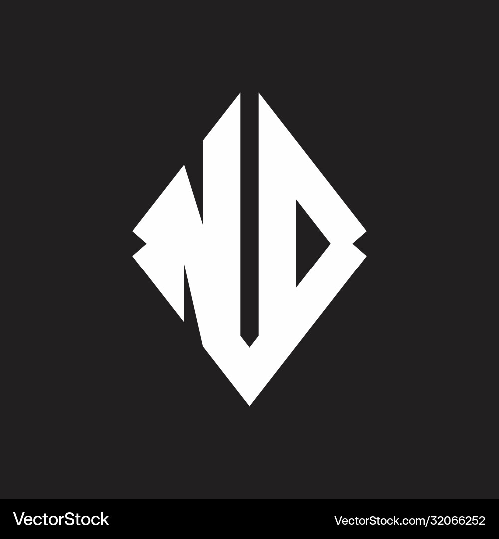 Nd logo monogram with sharp square design template vector image