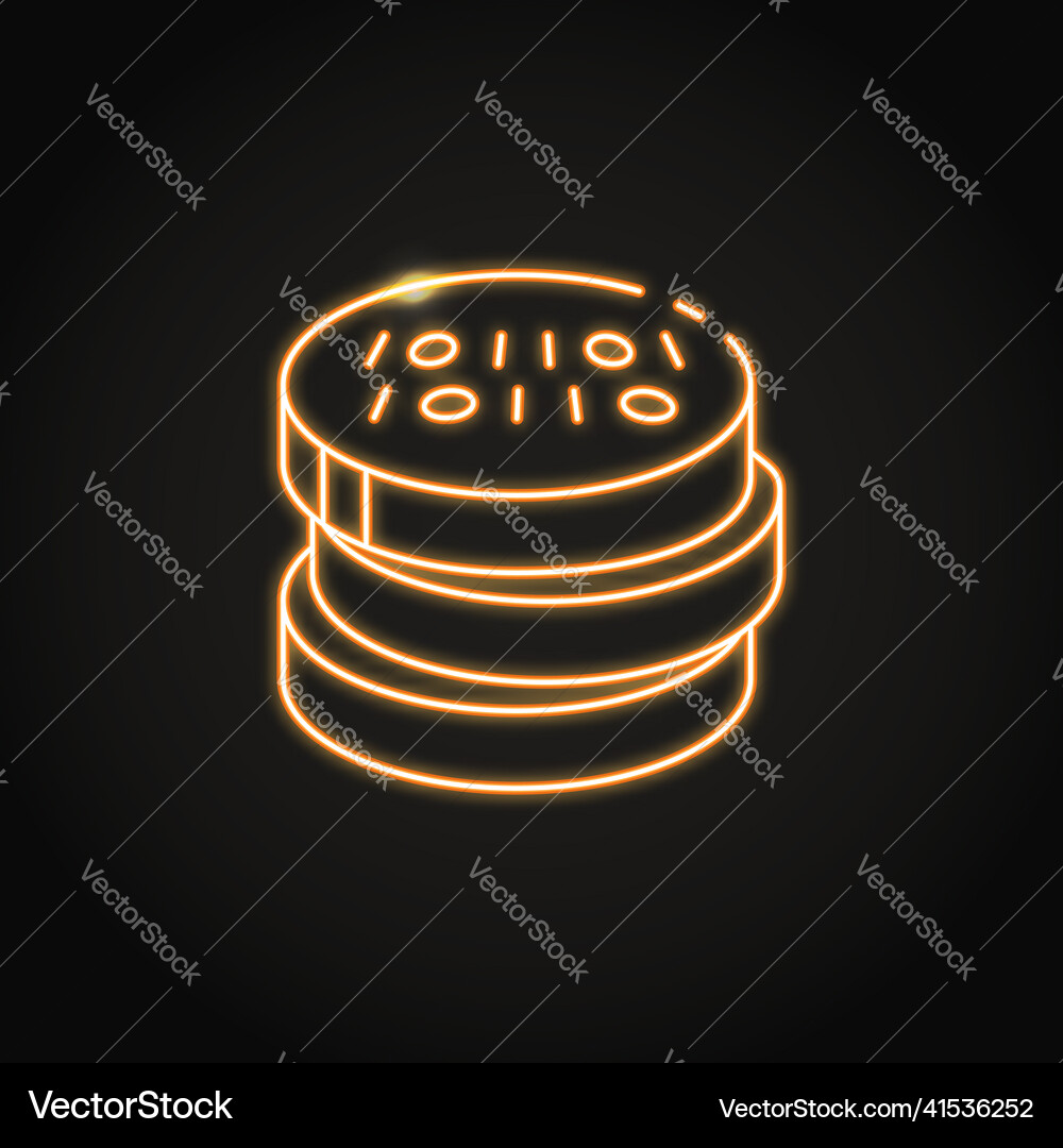 Neon digital token icon in line style – Royalty-Free Vector | VectorStock