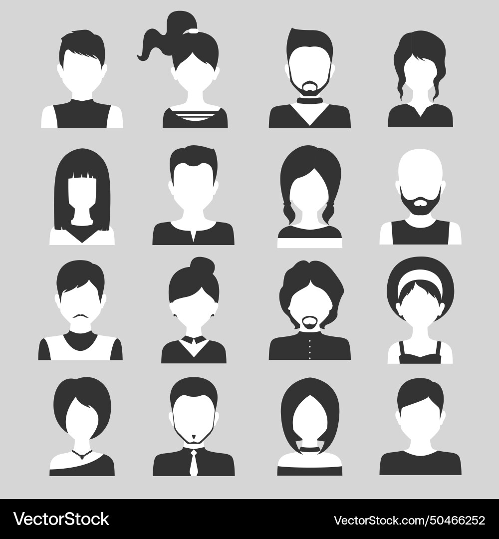 People avatar set Royalty Free Vector Image - VectorStock