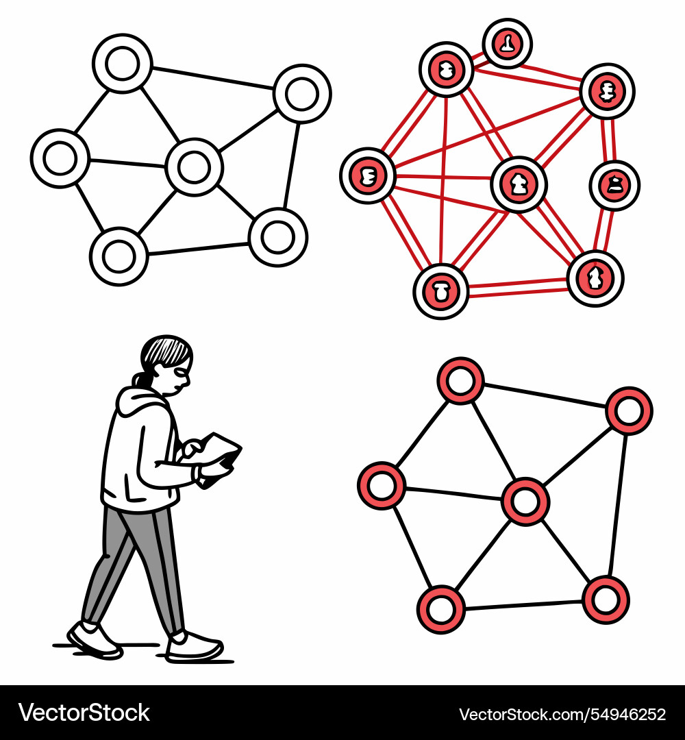 Simplified blockchain network diagrams Simplified blockchain network diagrams vector image