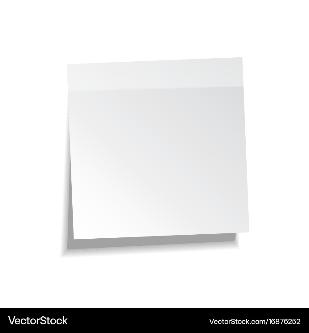 Sticky note with shadow isolated on transparent vector image